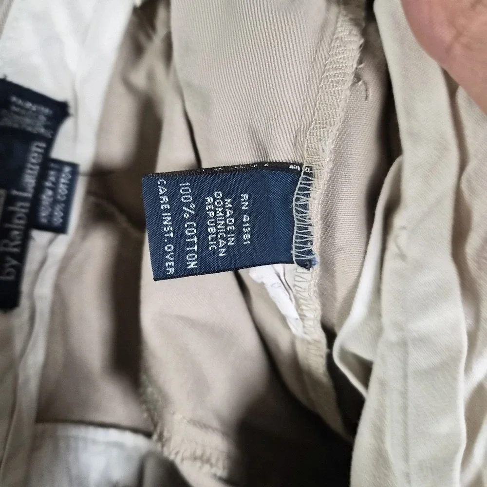 Vintage Polo Ralph Lauren Andrew Pant Khaki Pleated Chino Pants Mens 36x30